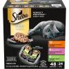 imageSheba Perfect Portions Wet Cat Food Cuts in Gravy Variety Pack Roasted Chicken Entree with Sustainable Tuna and Tender Turkey Entree 26 oz TwinPack Trays 36 Count 72 ServingsChicken  Salmon  Turkey
