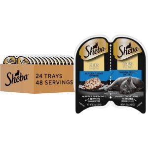 imageSheba Perfect Portions Wet Cat Food Cuts in Gravy with Roasted Chicken Entree 26 oz TwinPack Trays 24 Count 48 ServingsTrout